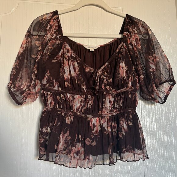 Lucky Brand Floral Brown Blouse - Picture 4 of 7